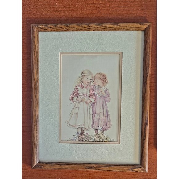 Lisi Martin Drawings Art Print Set Of Two. Holly Hobby Girls Signed Framed 10x8 - Picture 5 of 7